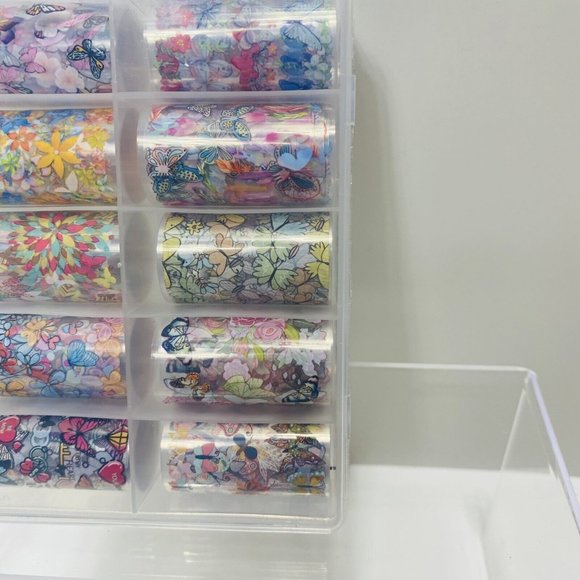 10 Rolls Nail Transfers Deco Art For Nails in Case Brand New - Picture 8 of 9
